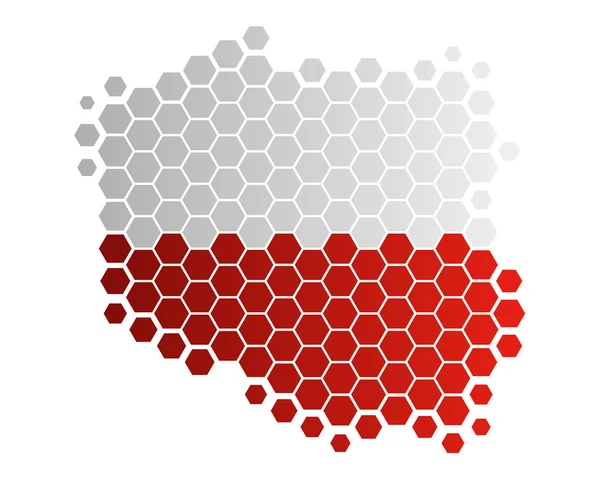 Polonya Haritası ve Bayrağı — Stok Vektör