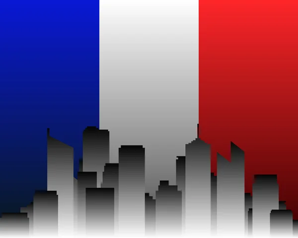 City and flag of France — Stock Vector
