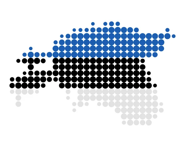 Kaart en vlag van Estland — Stockvector