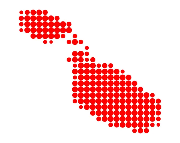 La mappa di Malta — Vettoriale Stock