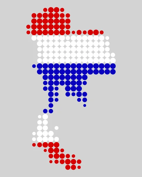 Carte et drapeau de la Thaïlande — Image vectorielle