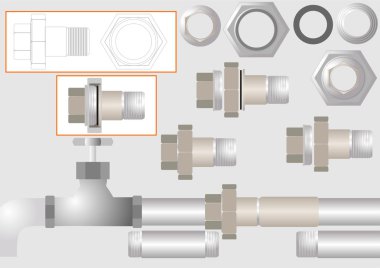 One type of pipe joints. clipart