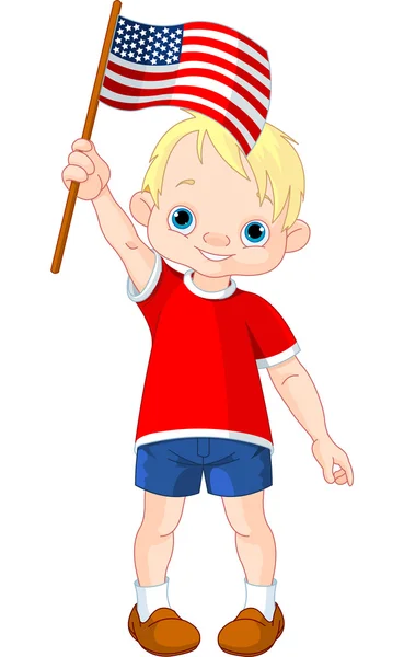 Fourth of July boy — Stock Vector