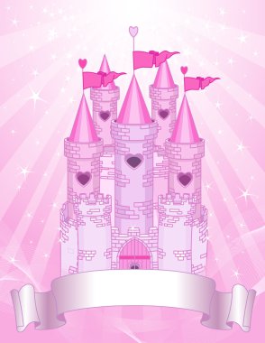 Pink Castle place card clipart