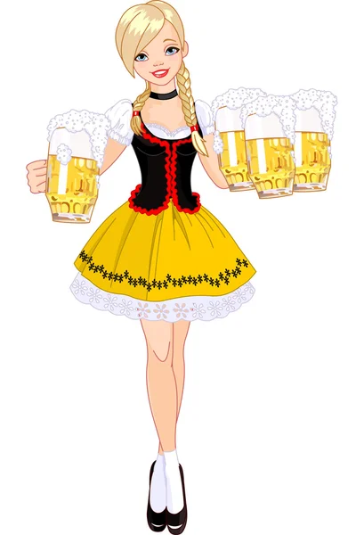 Oktoberfest fille — Image vectorielle
