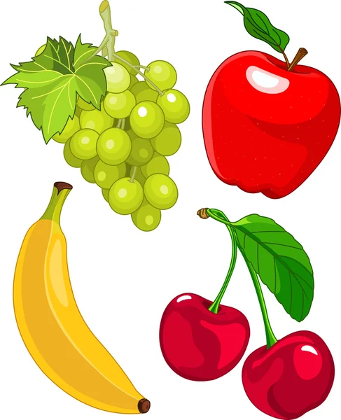 Zestaw owoców kreskówka — Wektor stockowy