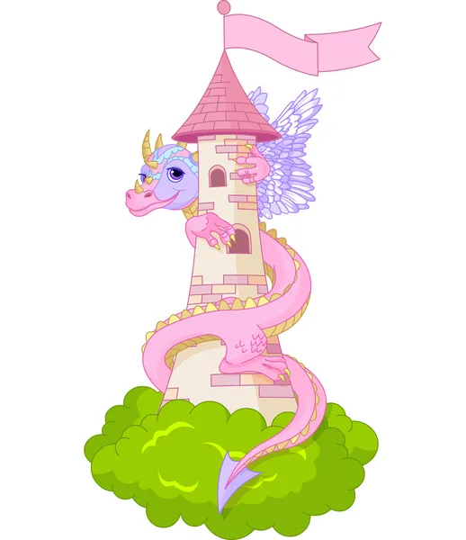 Dragon toren — Stockvector