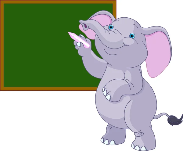 黑板上写的大象 — 图库矢量图片