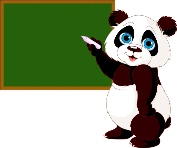 Panda psaní na tabuli — Stockový vektor