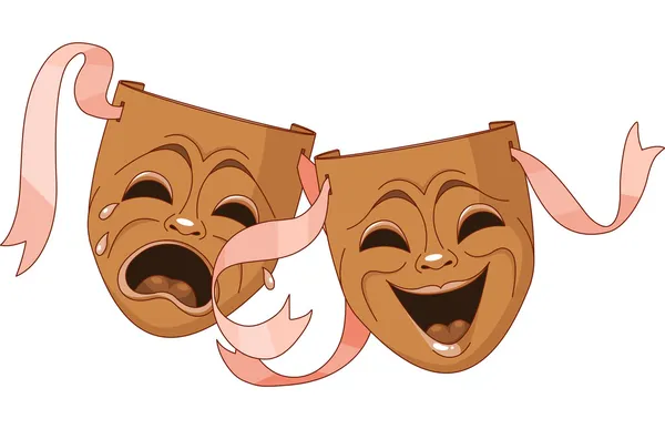 Masken aus Tragödie und Komödie — Stockvektor