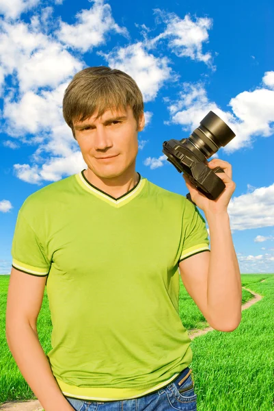 A walk in nature with a camera. — Stock Photo, Image