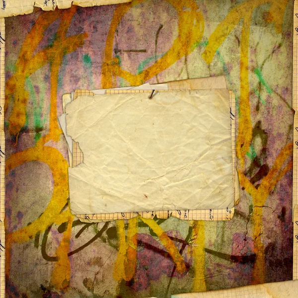 Eski grunge kağıt üzerinde eski grafiti duvar — Stok fotoğraf