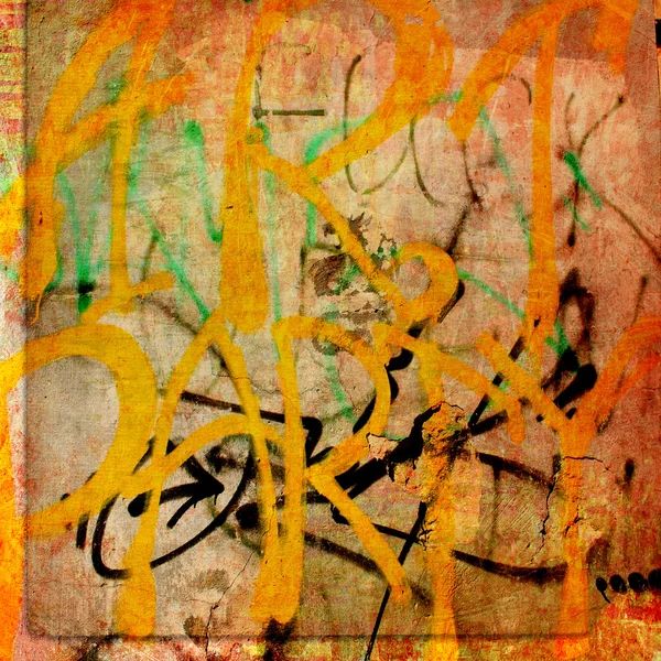Klartext im Stil von Graffiti auf der alten verputzten Wand — Stockfoto