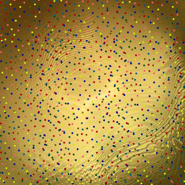 Astratto sfondo carta oro con coriandoli multicolore — Foto Stock