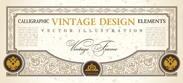 Vector certificate or coupon template design element. vintage la Stock Vector