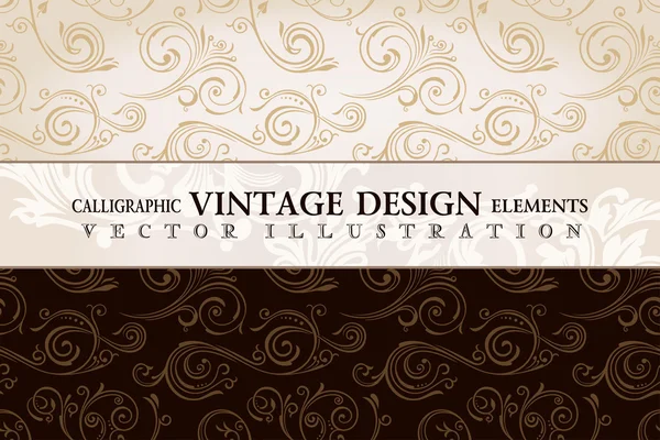 Vector fondo de pantalla vintage. Envoltura de regalo. Fondo floral con orna — Vector de stock