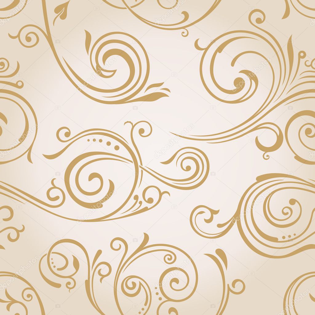 Seamless vector curves wallpaper. Vintage background