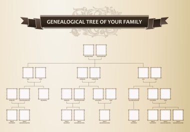 Genealogical tree of your family clipart