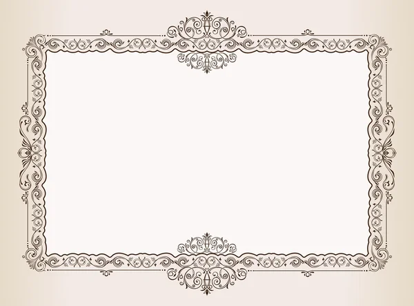 Vektorové vinobraní rám. vyzdobené starožitnými ornamenty královské dokument — Stockový vektor