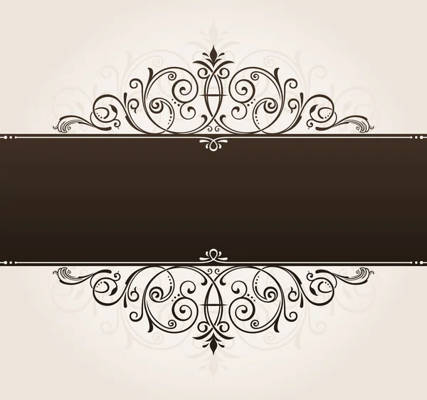 Vector template for text. vintage frame decorated with antique o Stock Vector