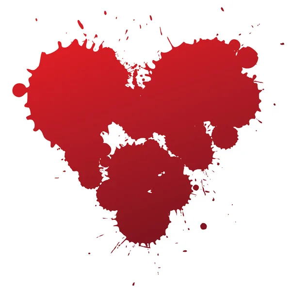 Röda stänk hjärta — Stock vektor