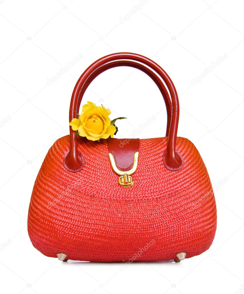 Vintage red straw bag Stock Photo by ©Eireann 11533864