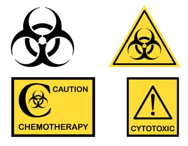 Bio hazard Cytotoxic and Chemotherapy symbols clipart
