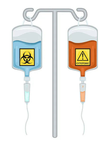 Chemotherapie drugs - biohazard en cytotoxische — Stockvector