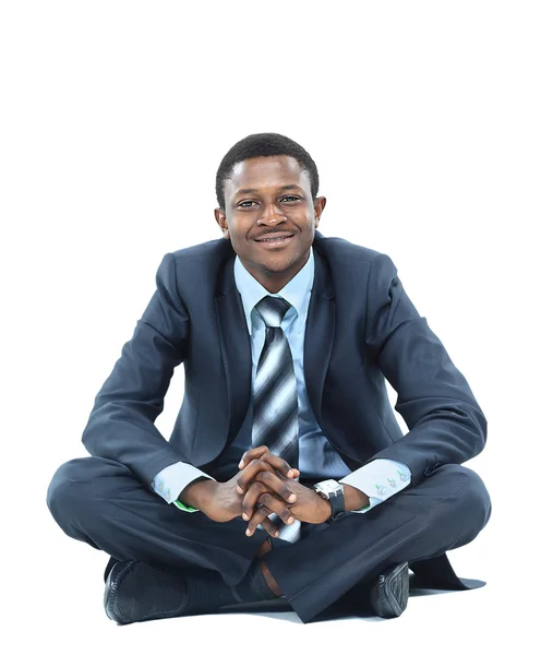 Afroamerikanischer Geschäftsmann entspannt sich — Stockfoto