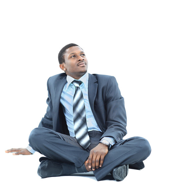 Afro-american businessman relaxing