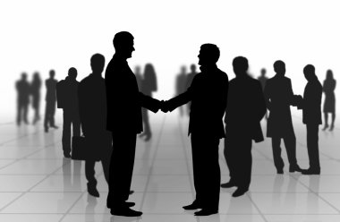 Business meeting. Business shaking hands clipart