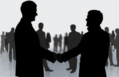 Business meeting. Business shaking hands clipart