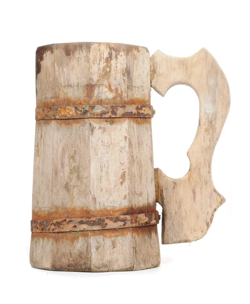 古いビンテージ木製マグカップ — ストック写真