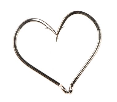Heart Shape Made of Two Fish Hooks