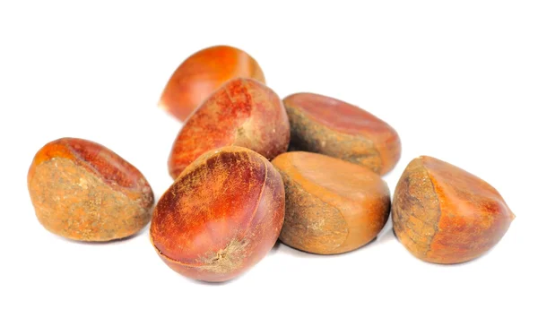 Chestnuts Isolated on White Background — Stock Photo, Image