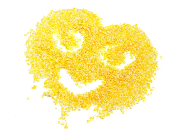 Visage souriant fait de flocons de maïs — Photo