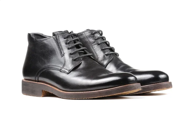 Férfi klasszikus fekete bőr cipő — Stock Fotó