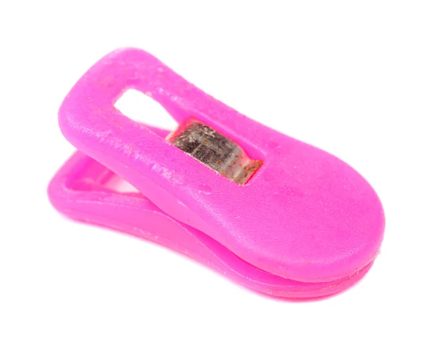 Old Pink Plastic Clip — Stock Photo, Image