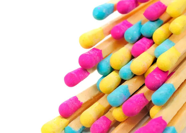 Multicolored Matches on White Background — Stock Photo, Image