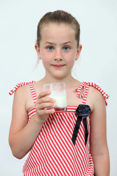 Girl with a milk — Stock Photo, Image