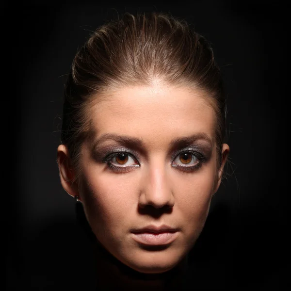 아름 다운 섹시 한 여자 모델의 근접 촬영 초상화 — 스톡 사진