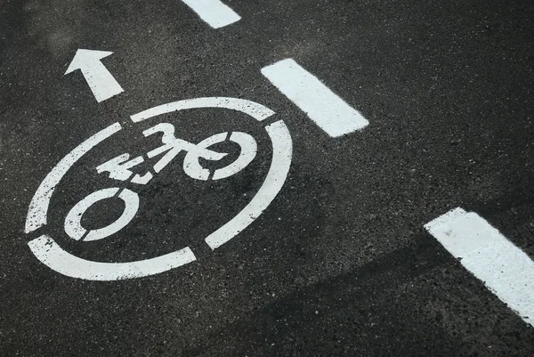 Bicicleta sinal de estrada — Fotografia de Stock