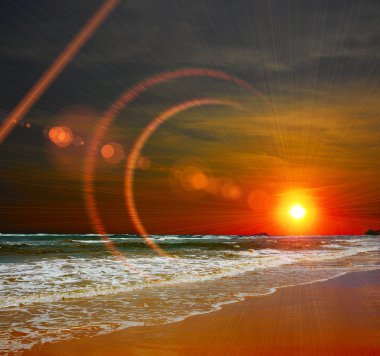 Sunset on the Ocean clipart