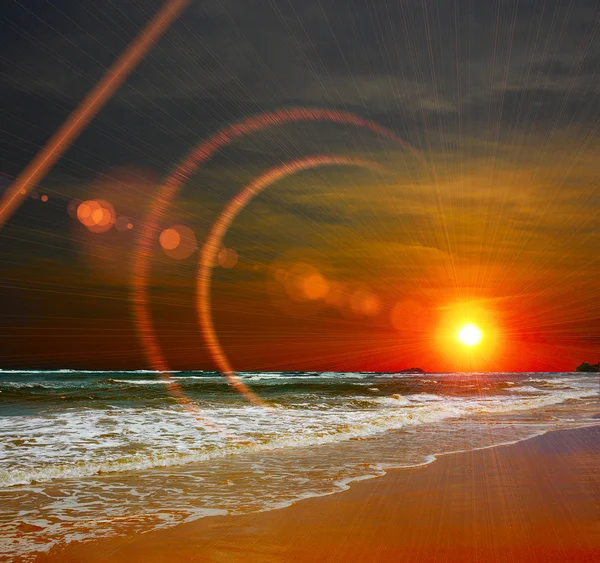 Puesta de sol en el océano —  Fotos de Stock