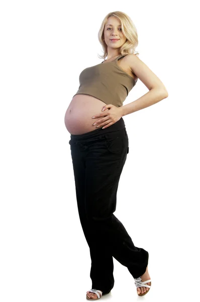 O retrato da bela mulher grávida — Fotografia de Stock