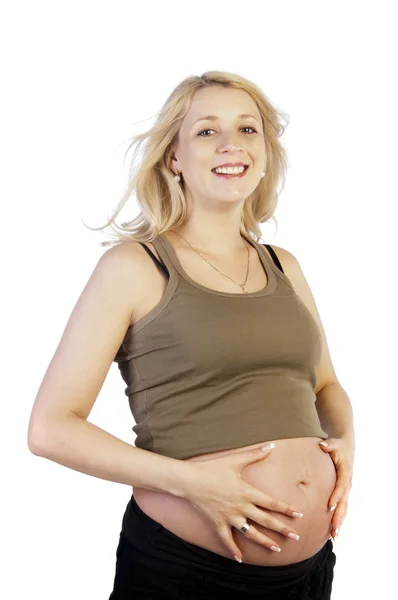 Het portret van de mooie zwangere vrouw — Stockfoto