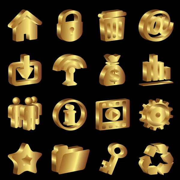 Iconos de oro — Vector de stock