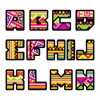 Mexican alphabet (part 1) clipart