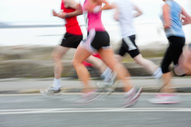 Runners, blurred motion clipart