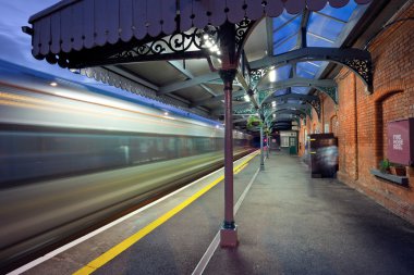 Train station at night clipart